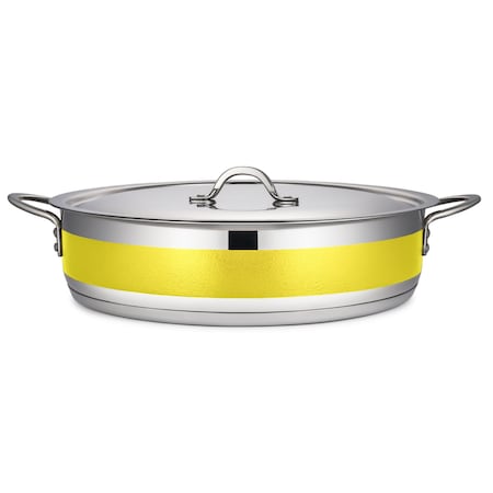 Bon Chef Country French 2 Pot W/Cover 14 3/4" Dia X 3 3/8" H  9 Qt - Yellow 71032-CF2-Y